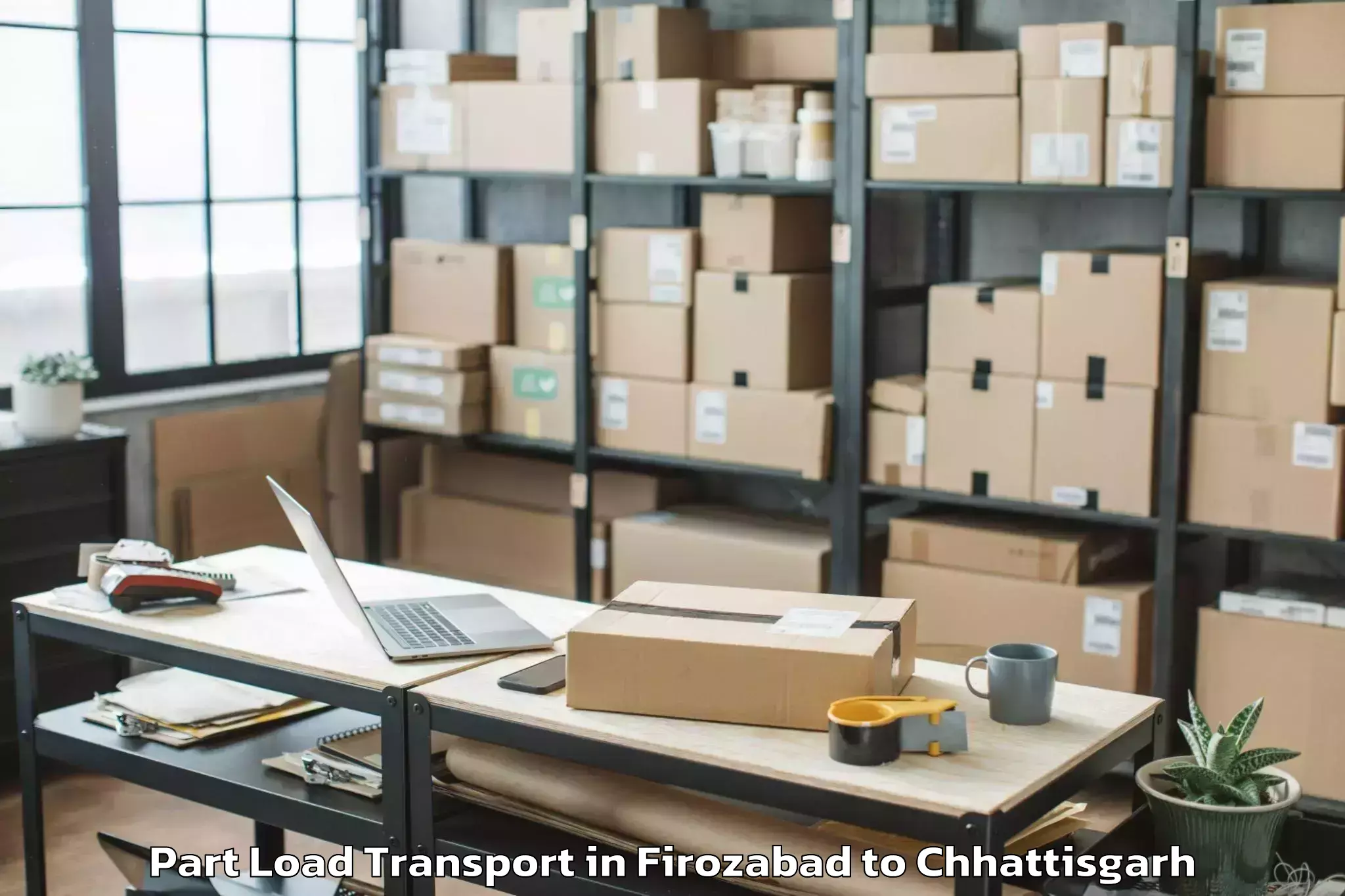 Easy Firozabad to Akaltara Part Load Transport Booking